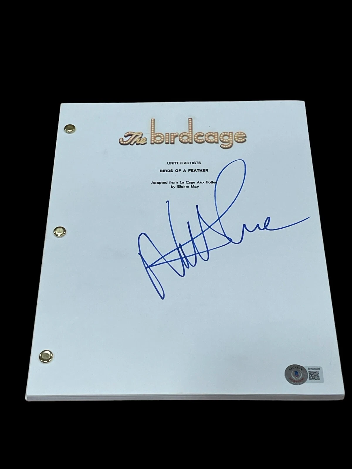 Nathan Lane The Birdcage Signed Autograph Movie Script BAS Beckett Robin William
