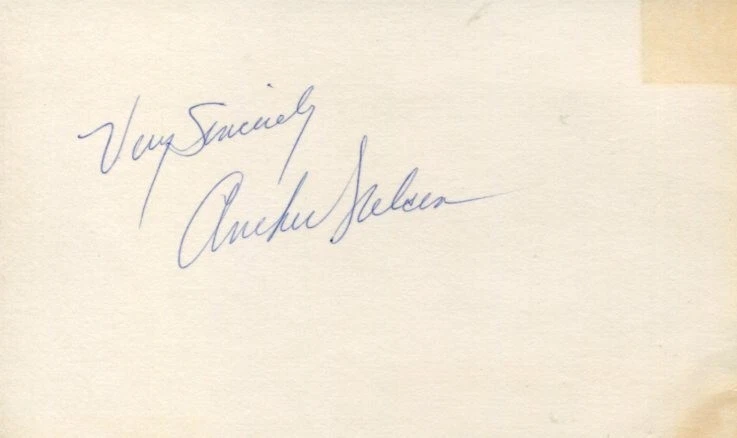 Ancher Nelsen US Congress Representative Minnesota Lt Governor Signed Autograph
