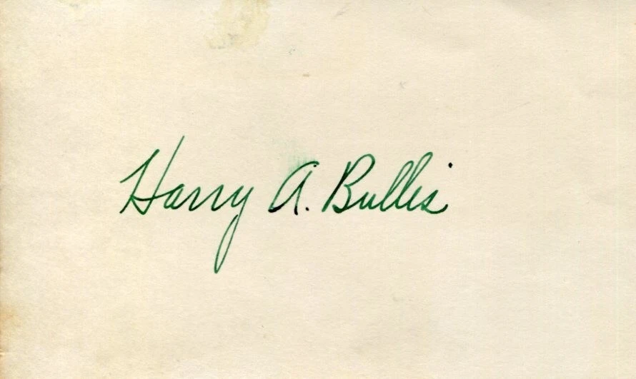 Harry Amos Bullis President And Chairman of General Mills Signed Autograph
