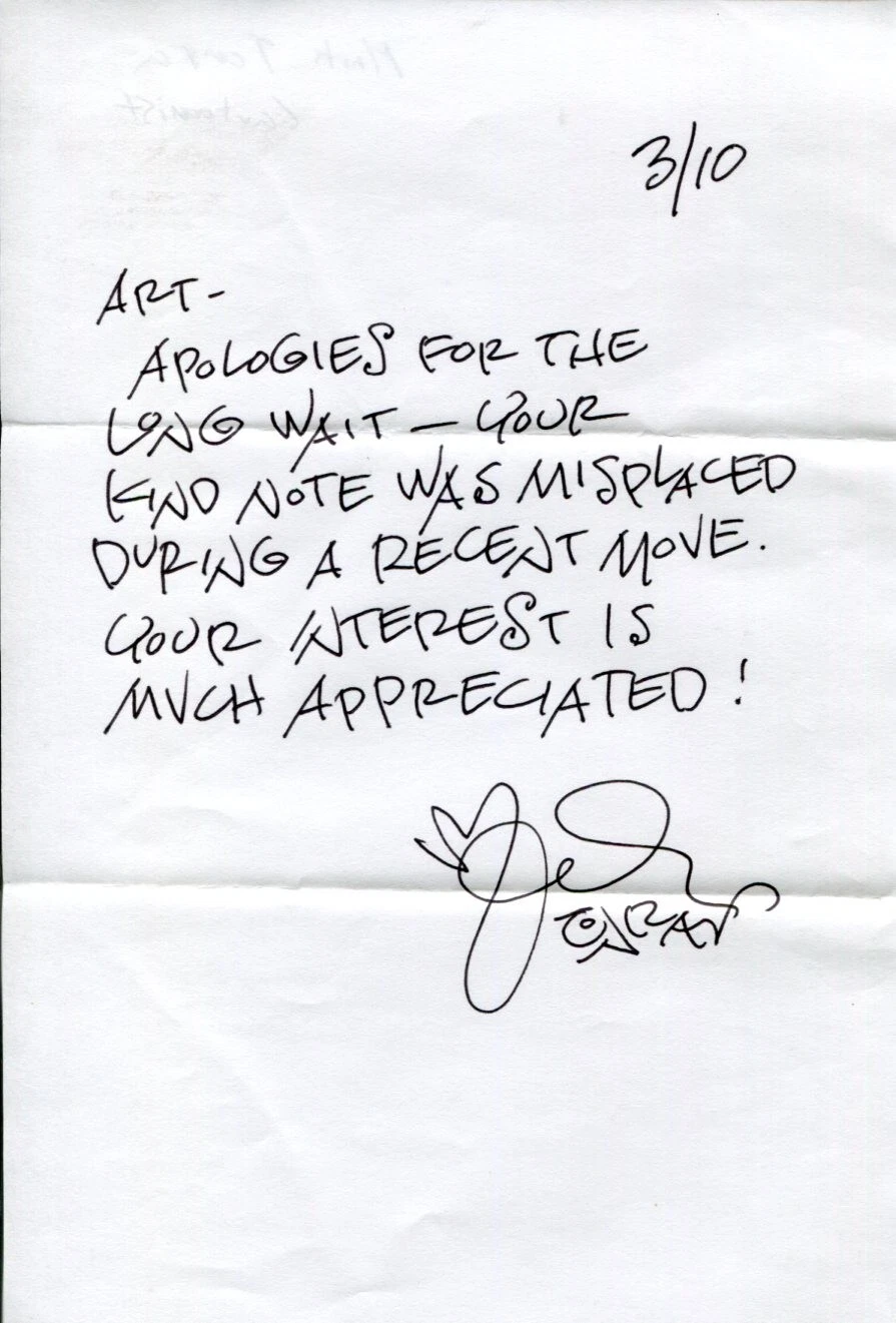 Mark Tonra Comic Artist Cartoonist The Saturday Evening Post Signed Autograph TL
