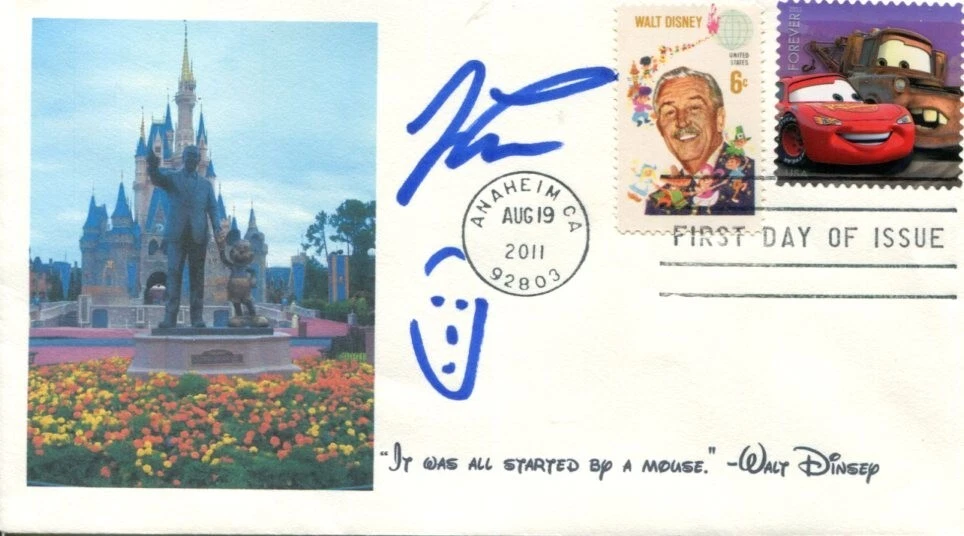 Jay Leno Cars The Tonight Show Comedian Disney Voice Signed Autograph FDC JSA

