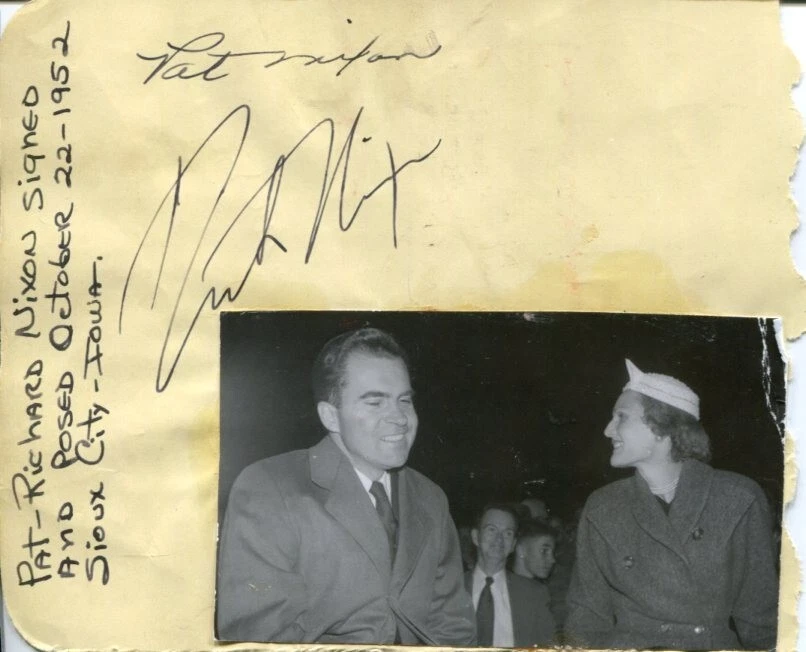 Richard Nixon Pat Nixon US President And 1st Lady Watergate Signed Autograph JSA

