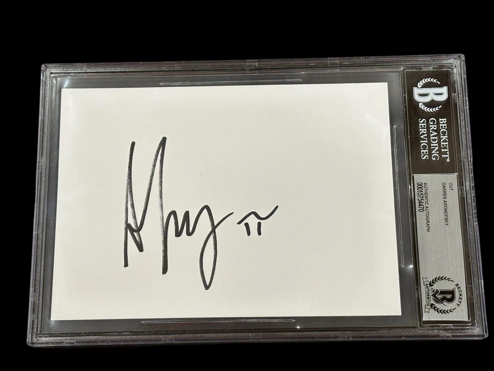 Darren Aronofsky Black Swan The Whale PI Sketc Signed Autograph BAS Beckett Slab
