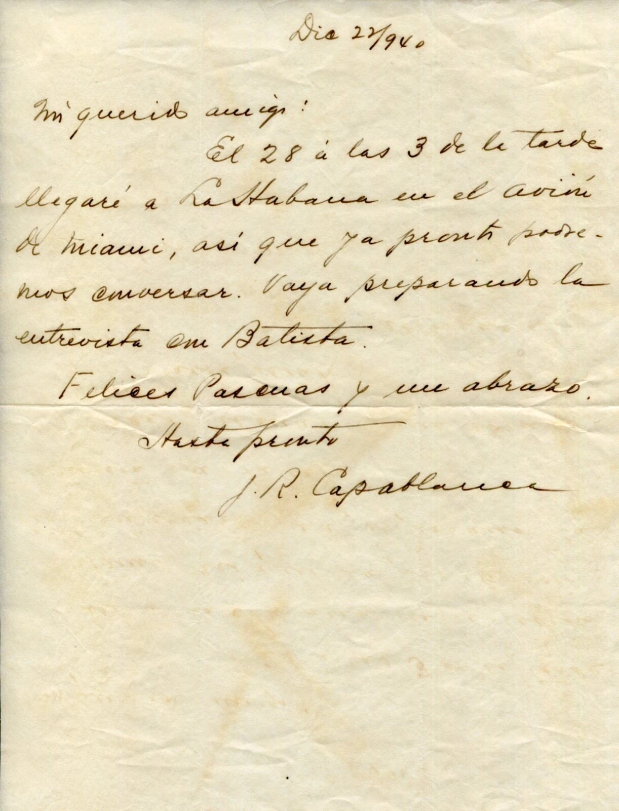 Jose Raul Capablanca World Chess Champion Rare Signed Autograph Letter PSA DNA
