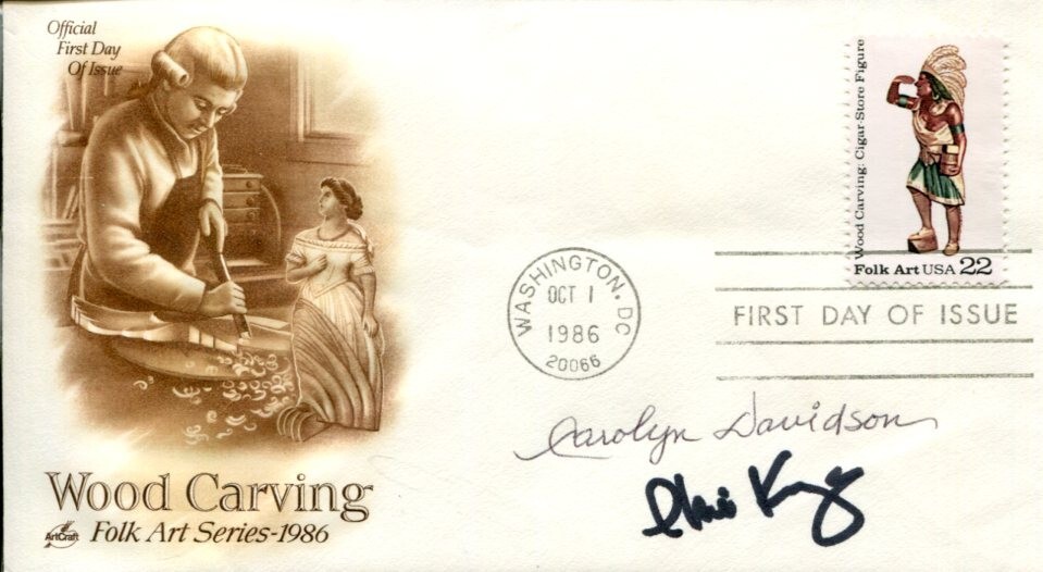 Phil Knight Nike Ink Founder Carolyn Davidson Swoosh Design Signed Autograph FDC
