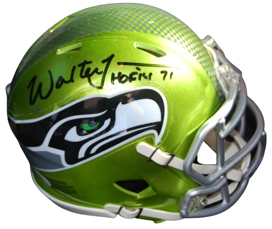 WALTER JONES SIGNED (SEATTLE SEAHAWKS) FLASH MINI FOOTBALL HELMET JSA AL90946 COLLECTIBLE MEMORABILIA