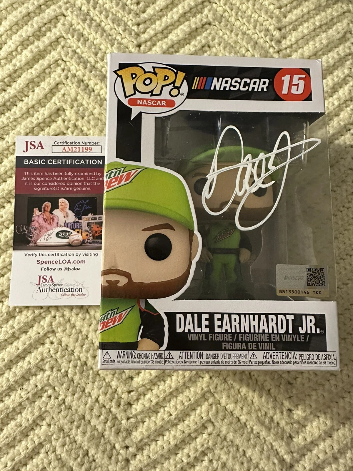 Dale Earnhardt Jr Signed Funko Pop 15 JSA Authentication COA Nascar Mountain Dew
