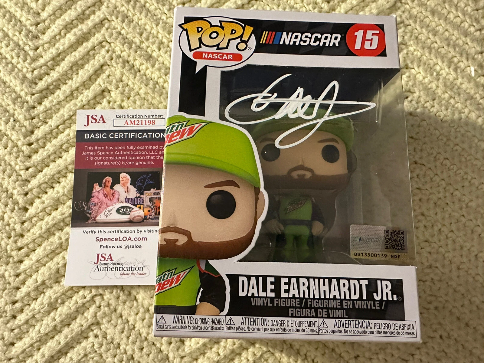 Dale Earnhardt Jr Signed Funko Pop 15 JSA Authentication COA Nascar Mountain Dew
