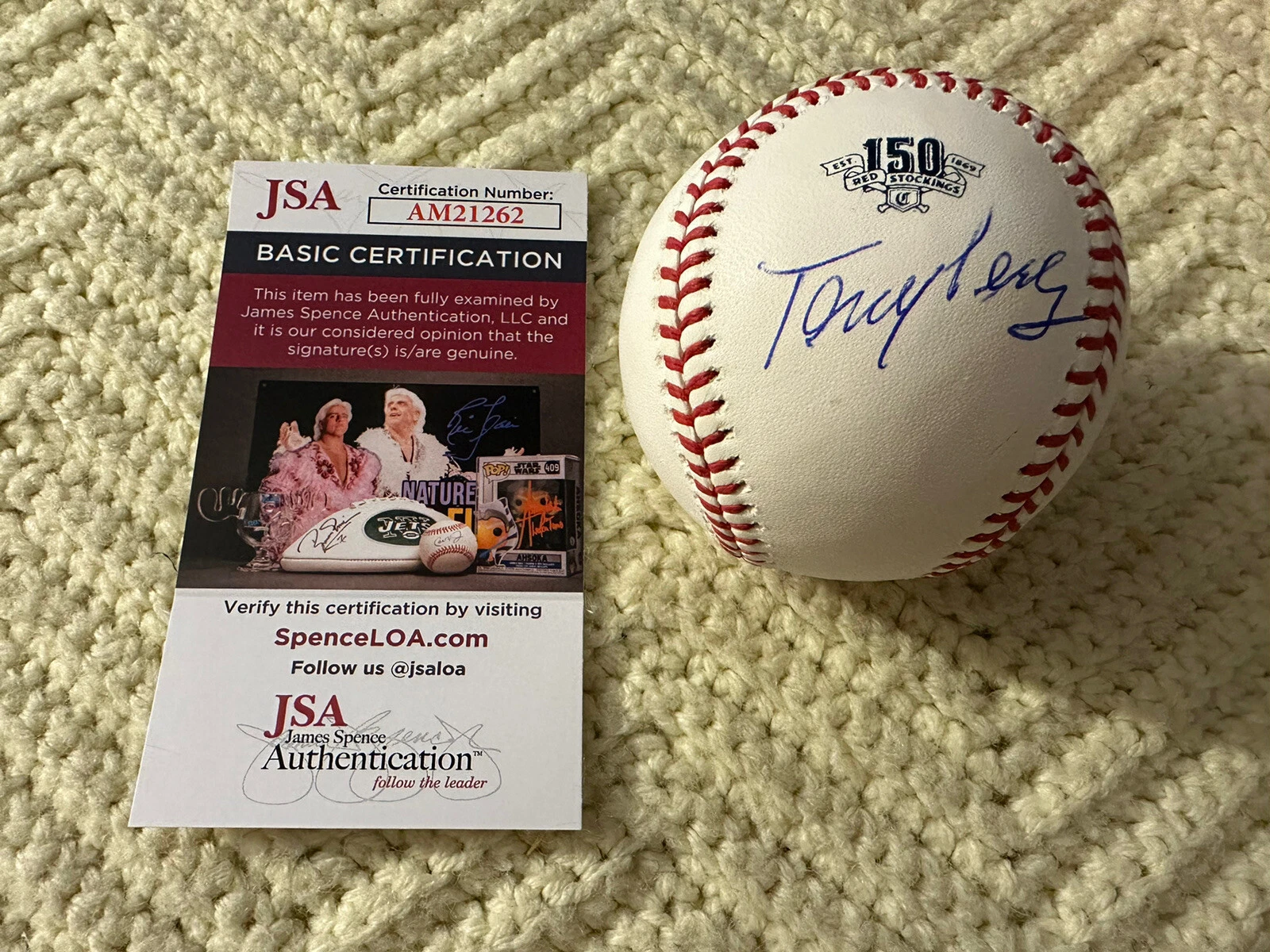 Tony Perez Signed Reds 150th Baseball Authentic ROMLB JSA Authenticated COA
