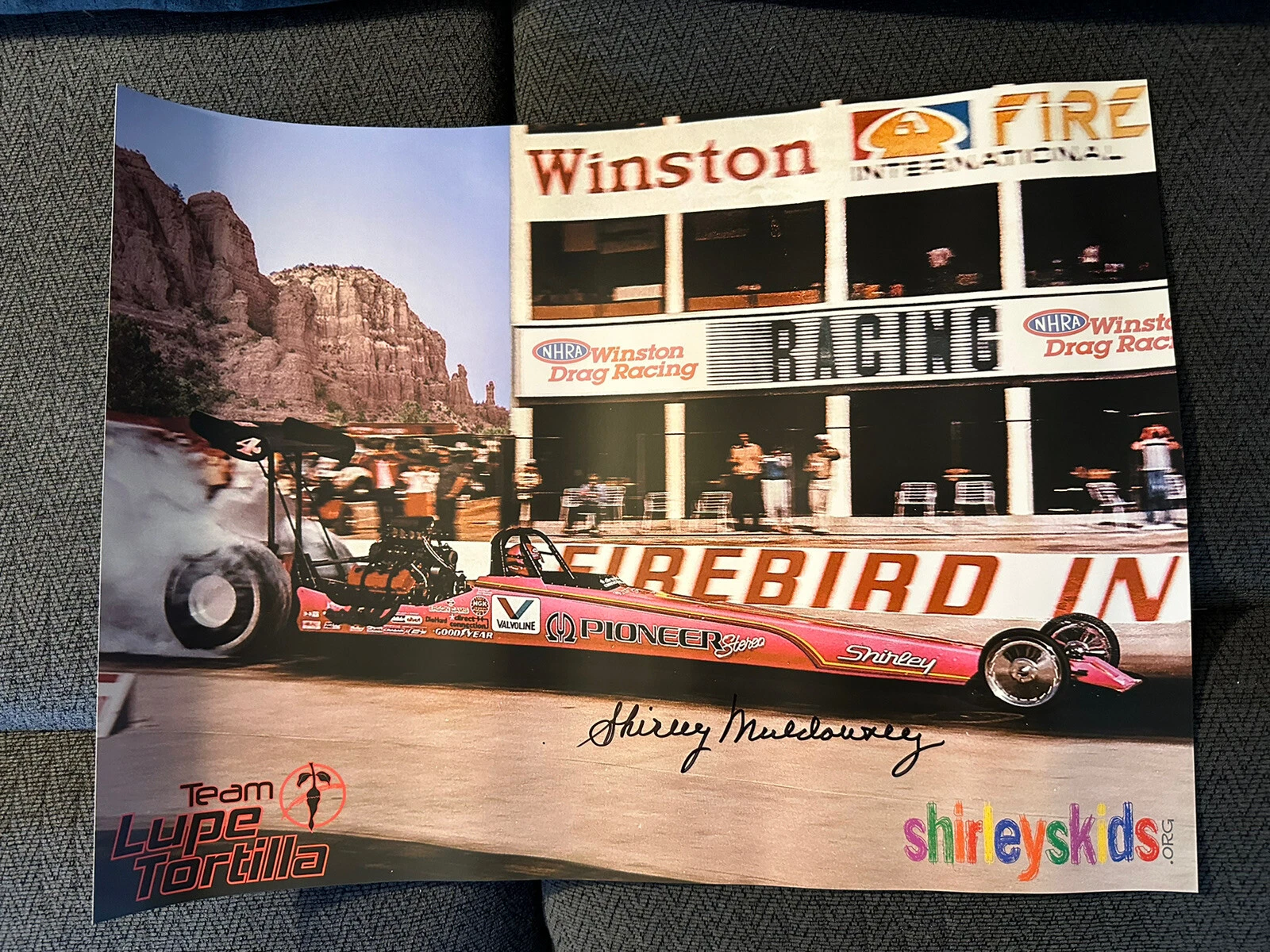 NHRA Legend Shirley Muldowney Signed Poster Autographed 15” X 20”
