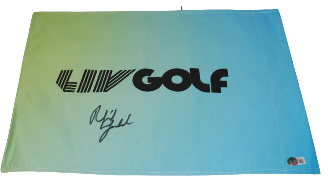 PHIL MICKELSON signed (HYFLYERS) LIV Golf pin flag #18 BECKETT BAS AD27317
