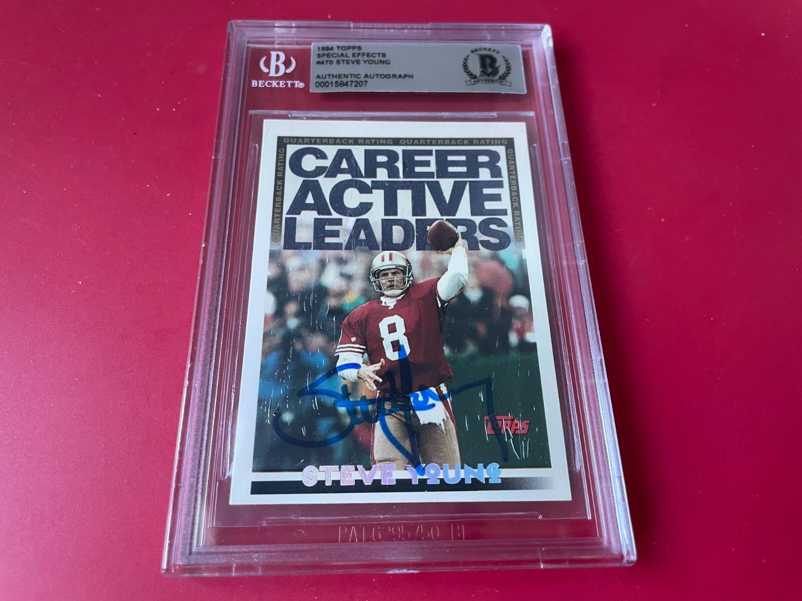 Steve Young HOF 1994 Topps Special Effects Card Signed Auto Beckett BAS Slabbed
