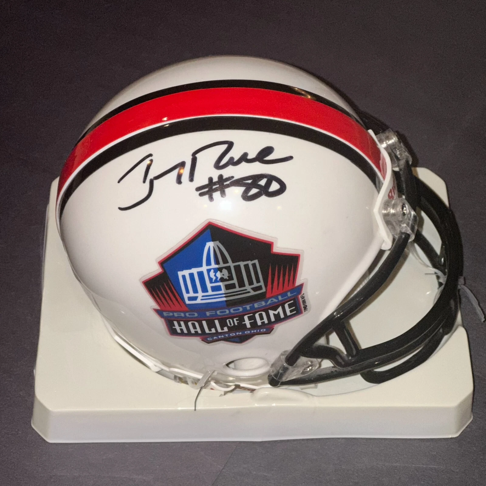 JERRY RICE Signed HALL OF FAME VSR4 Mini-helmet Beckett Auth (BAS)
