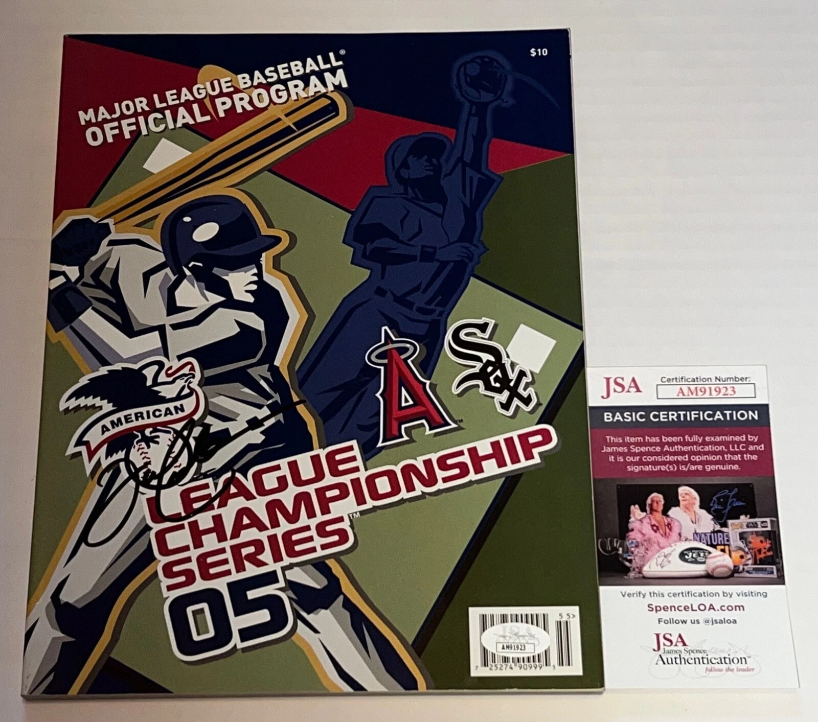 Joe Crede Chicago White Sox signed Official 2005 ALCS Program JSA
