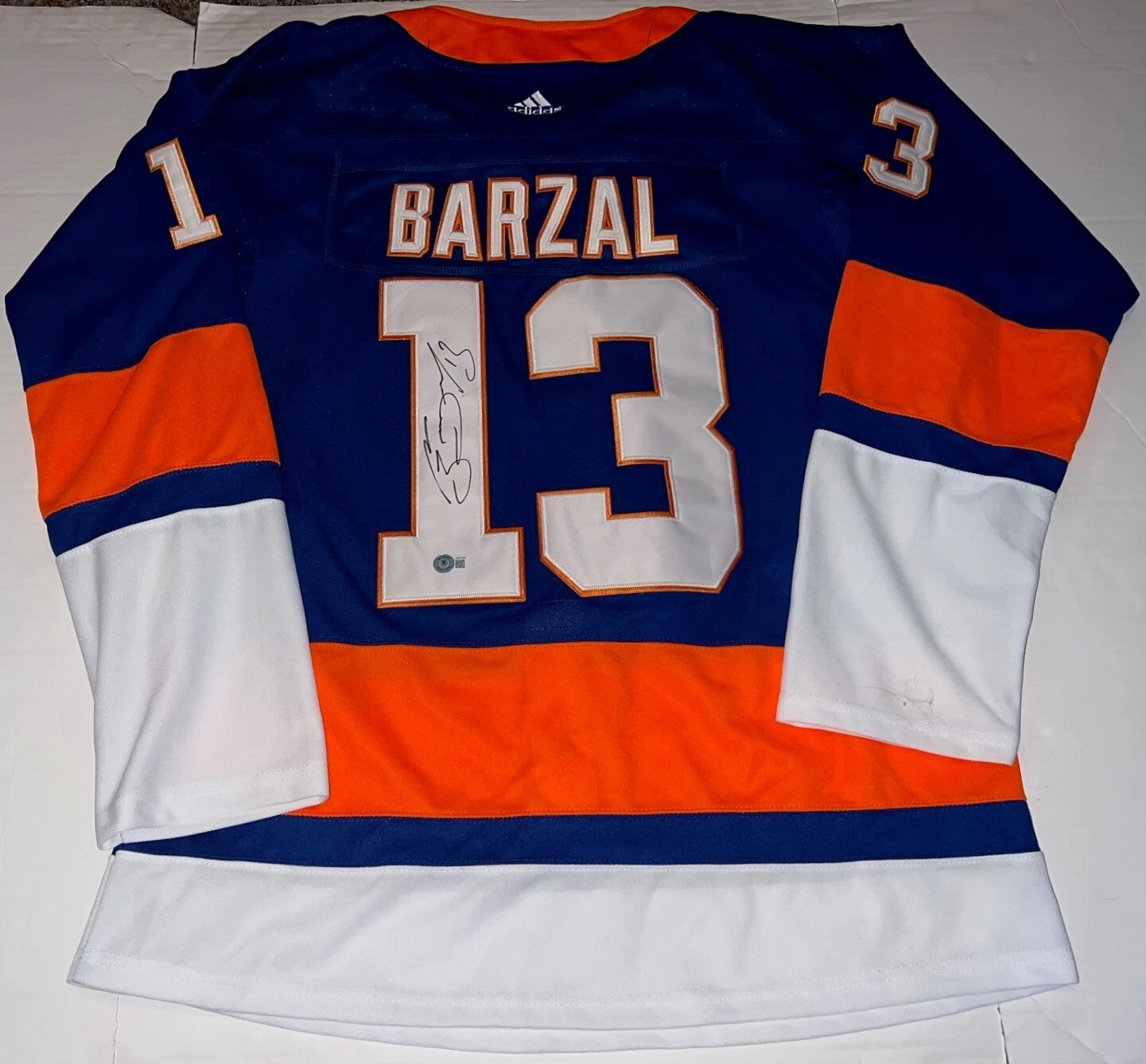 Mathew Barzal signed New York Islanders jersey autographed Beckett COA
