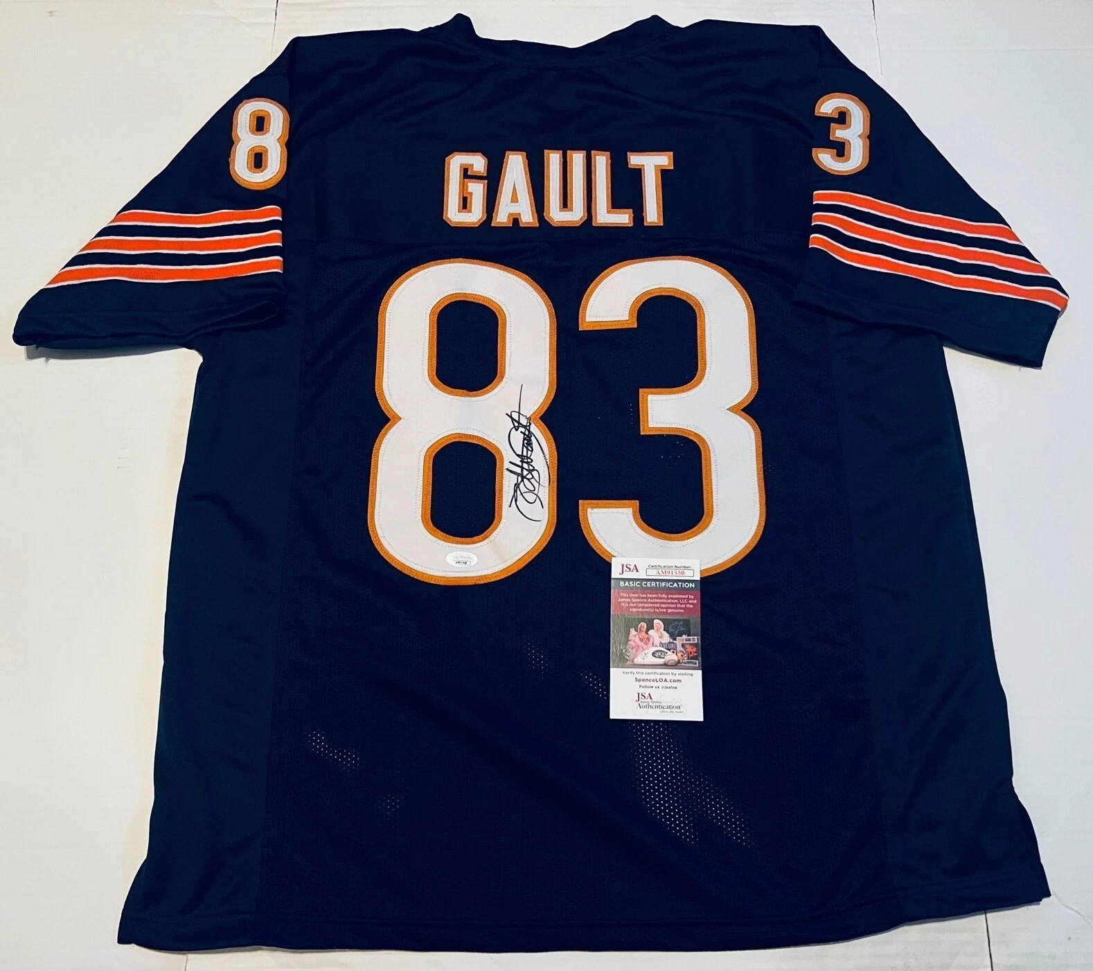 WILLIE GAULT CHICAGO BEARS SIGNED CUSTOM JERSEY AUTOGRAPHED JSA COLLECTIBLE MEMORABILIA