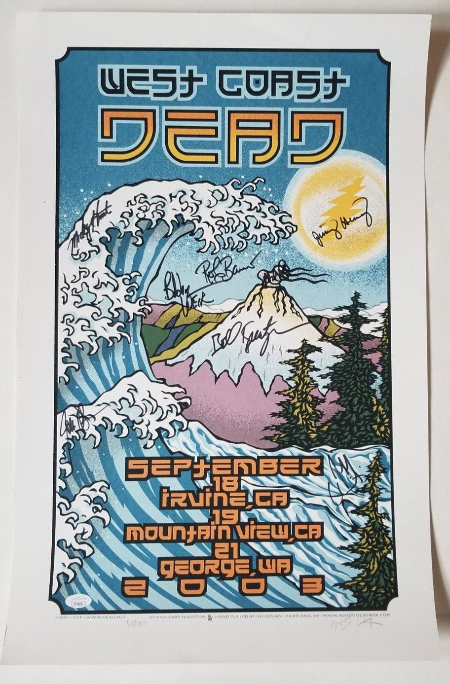 THE DEAD SIGNED LIMITED EDITION POSTER #57/700 JSA LOA GRATEFUL LESH HART WEIR COLLECTIBLE MEMORABILIA