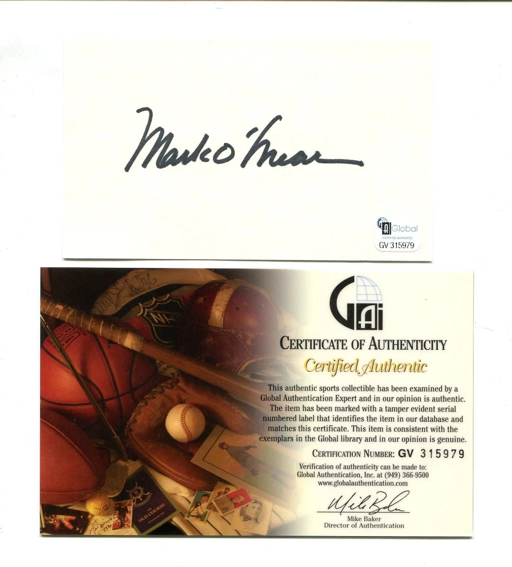 Mark O'Meara PGA Golf Masters Champ Ryder Cup Signed Autograph COA
