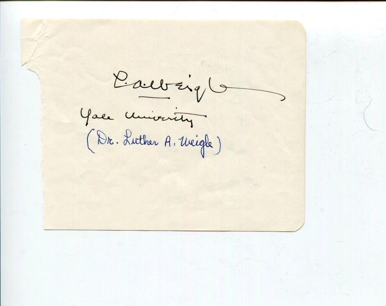 Luther Allan Weigle Lutheran Clergy Author Dean Yale Divinity Signed Autograph
