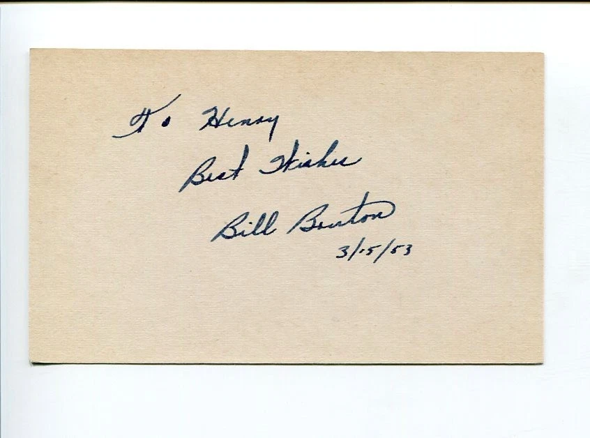 Bill Bruton 1957 World Series Milwaukee Braves Detroit Tigers Signed Autograph
