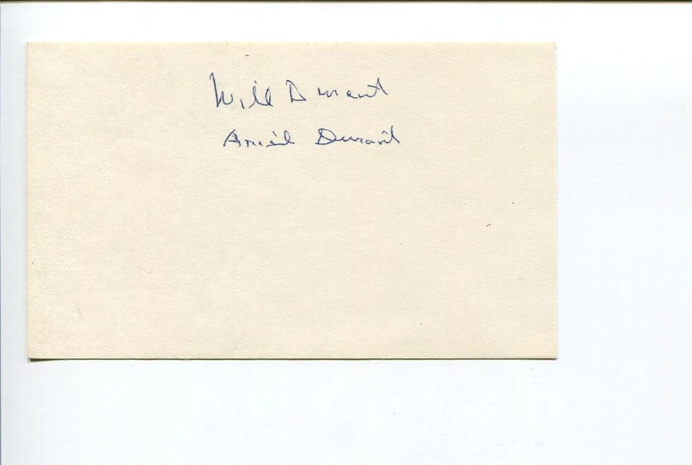 Will & Ariel Durant The Story of Civilization Author Pulitzer Signed Autograph

