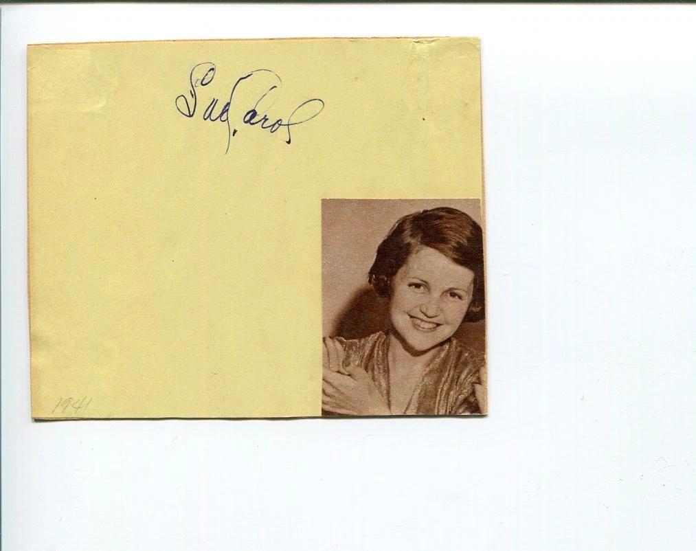 Sue Carol Ladd Earl Silent Actress Check and Double Check Signed Autograph
