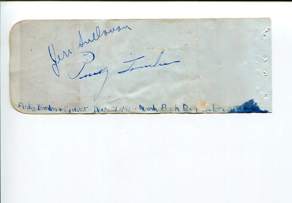 Pinky Tomlin Jazz Big Band Leader In Ole Oklahoma Signed Autograph
