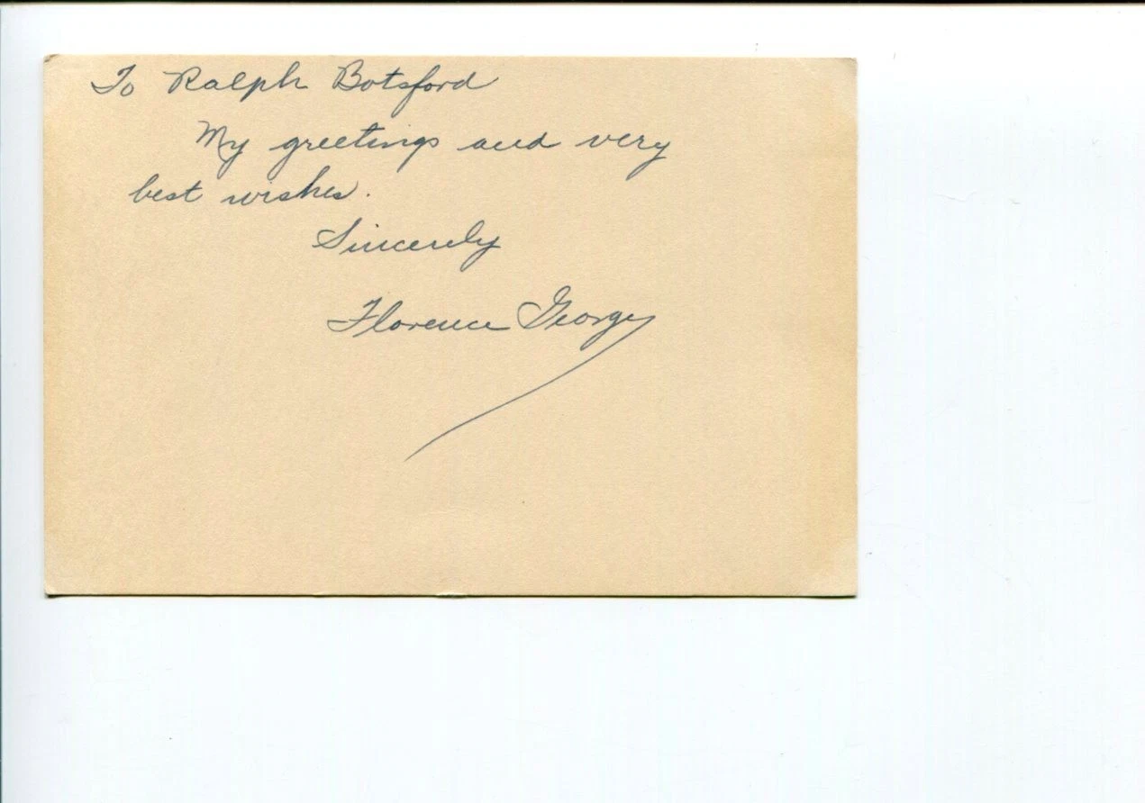 Florence George 1930s Opera Singer College Swing Tell No Tales Signed Autograph
