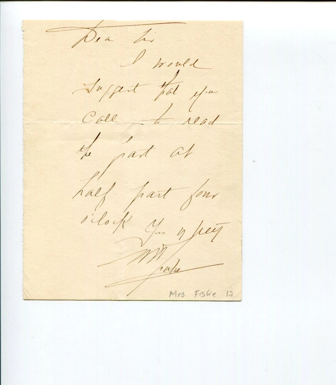 Minnie Maddern Fiske Mrs. Fiske Leading American Actress Signed Autograph Letter
