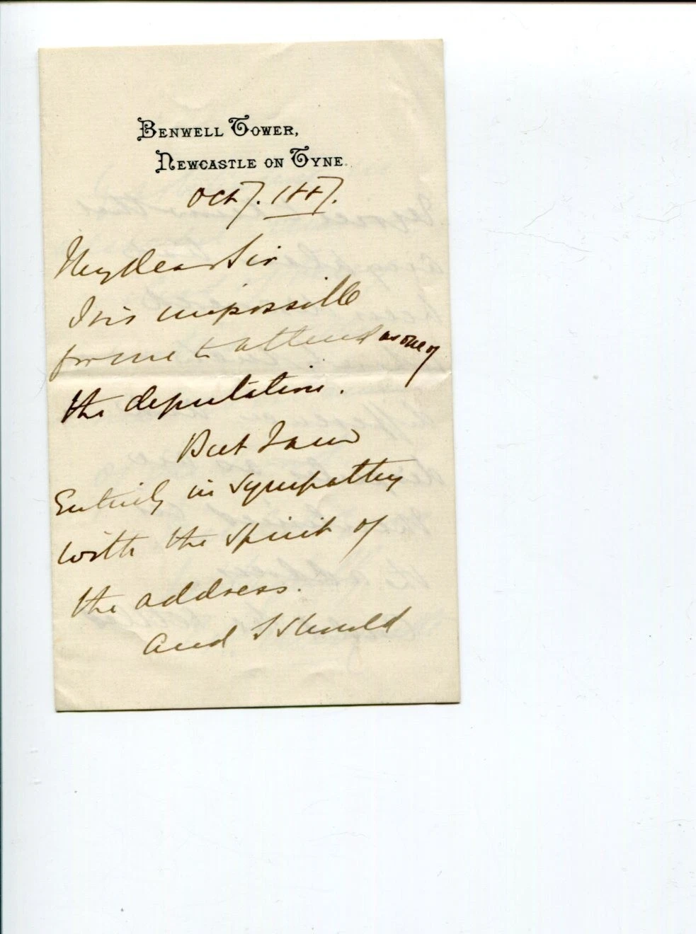 Henry Pelham-Clinton Secretary of State for War & Colonies Signed Autograph ALS

