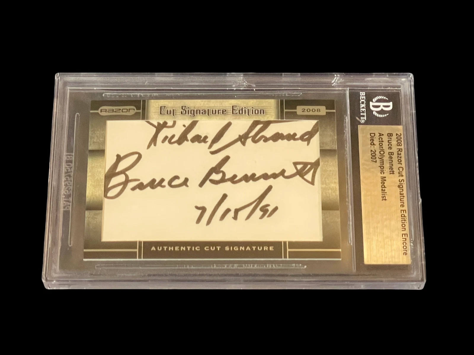 Bruce Bennett 1940s Actor Olympic Silver Track 2008 Razor Signed Autograph
