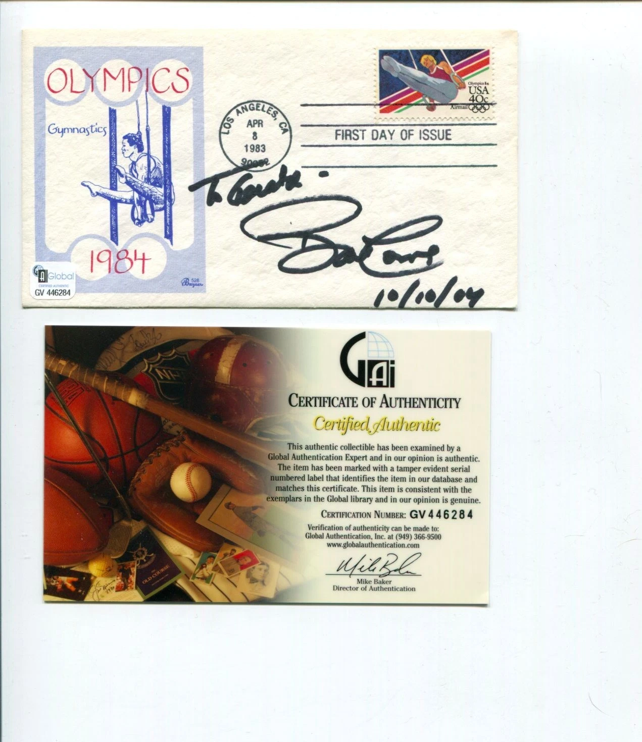Bart Conner Olympic Gold Gymnast Gymnastics HOF Signed Autograph FDC COA
