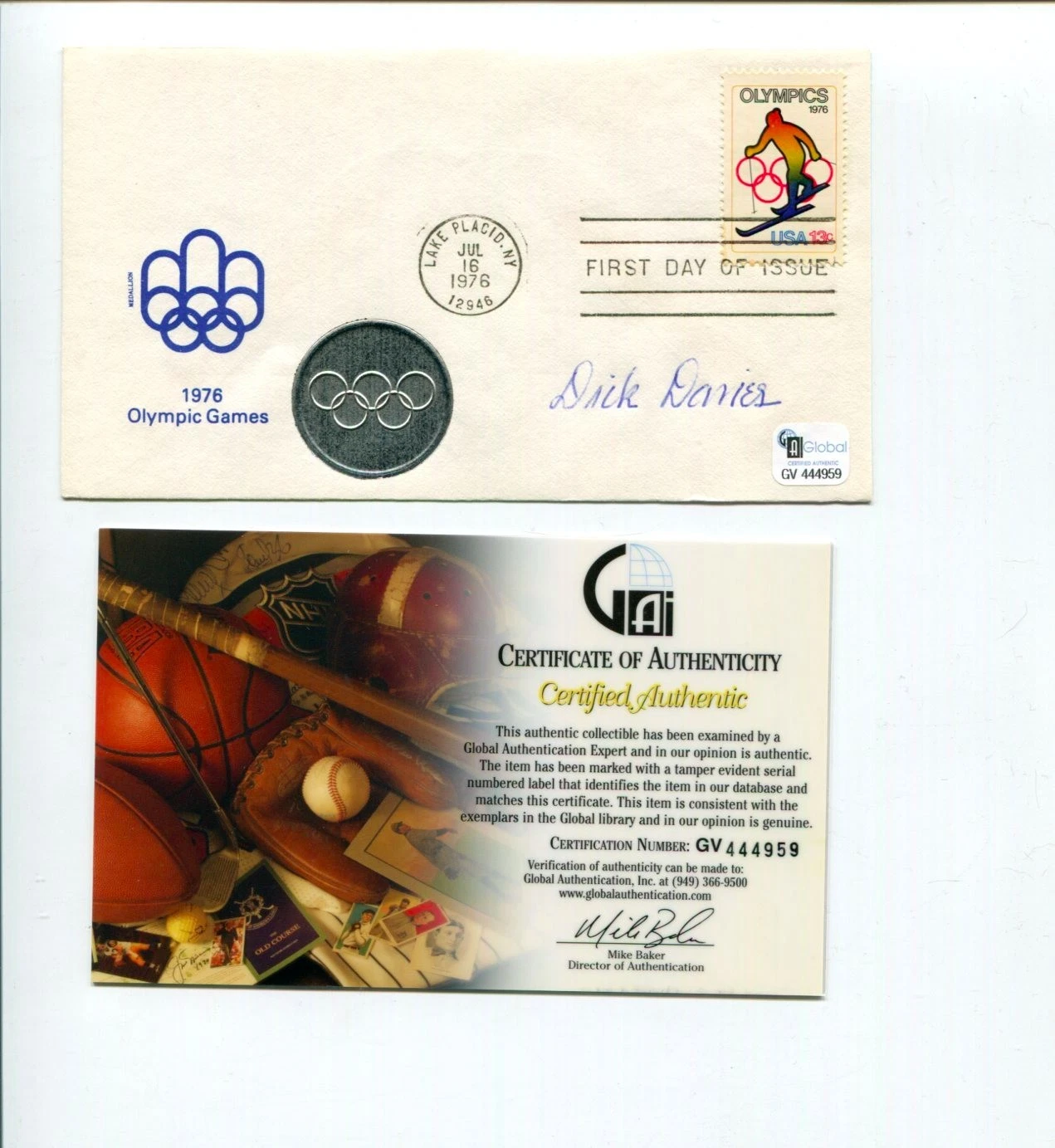 Dick Davies 1964 US Olympic Basketball Gold Medal LSU Signed Autograph COA
