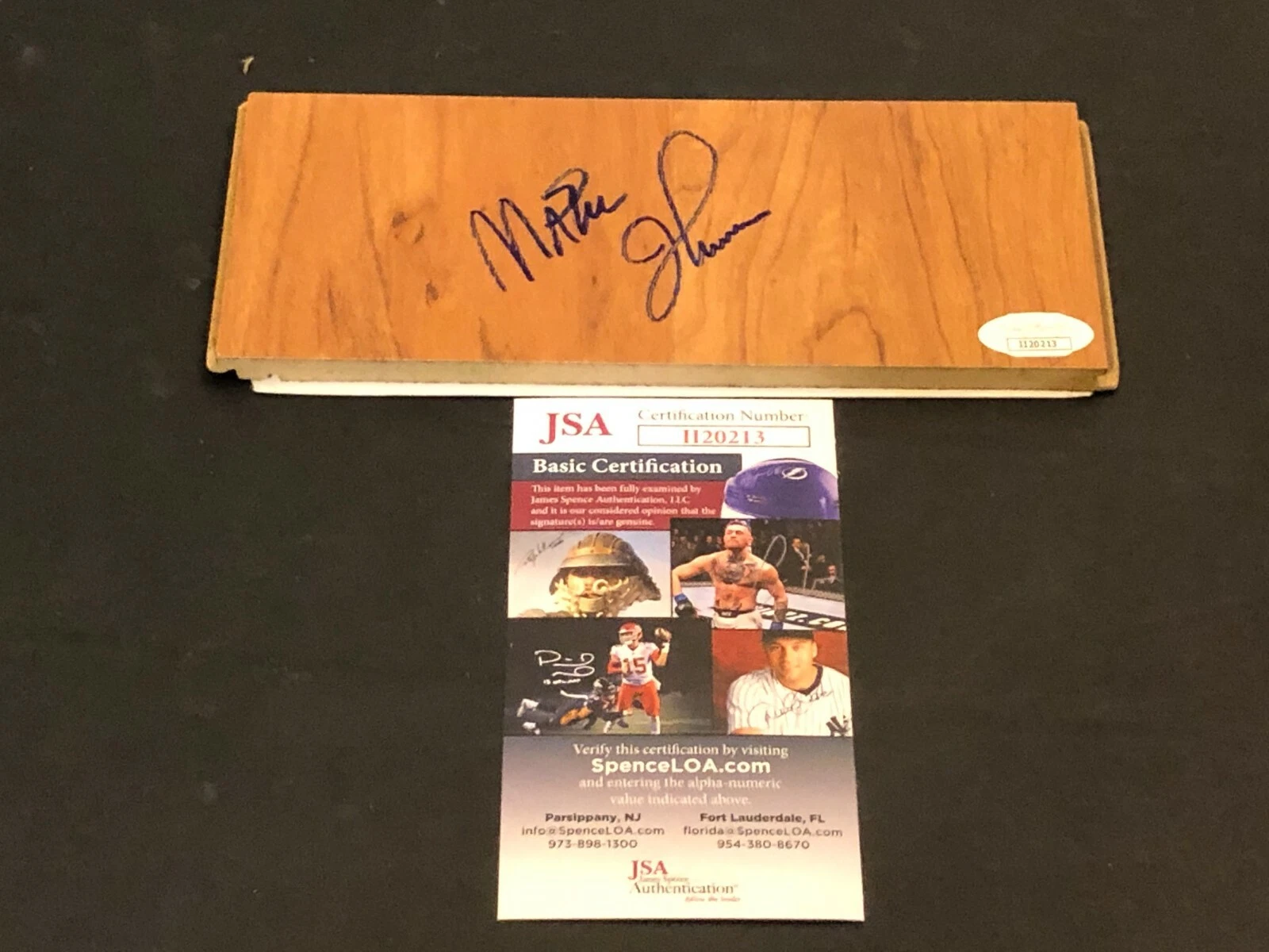 Magic Johnson Michigan St Los Angeles Lakers Signed Floorboard Floor Board JSA

