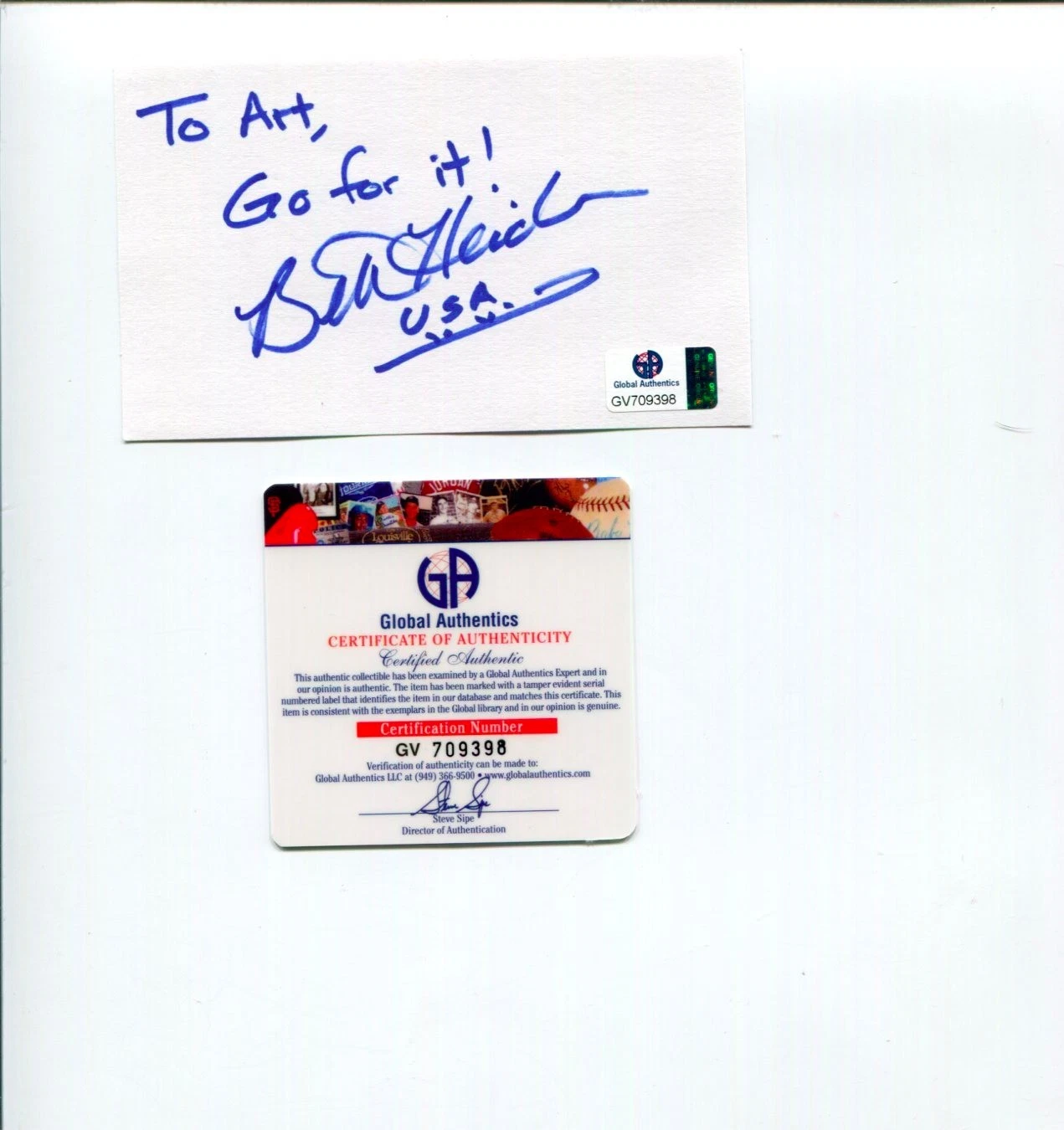 Beth Heiden 1980 US Olympic Bronze Medal Speed Skating Signed Autograph GA COA
