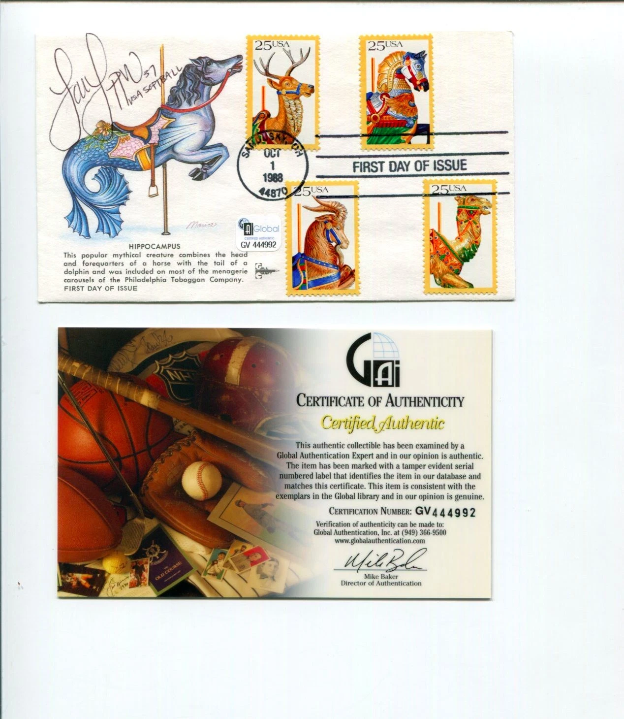 Lauren Lappin US Olympic Silver Stanford Softball Signed Autograph FDC COA
