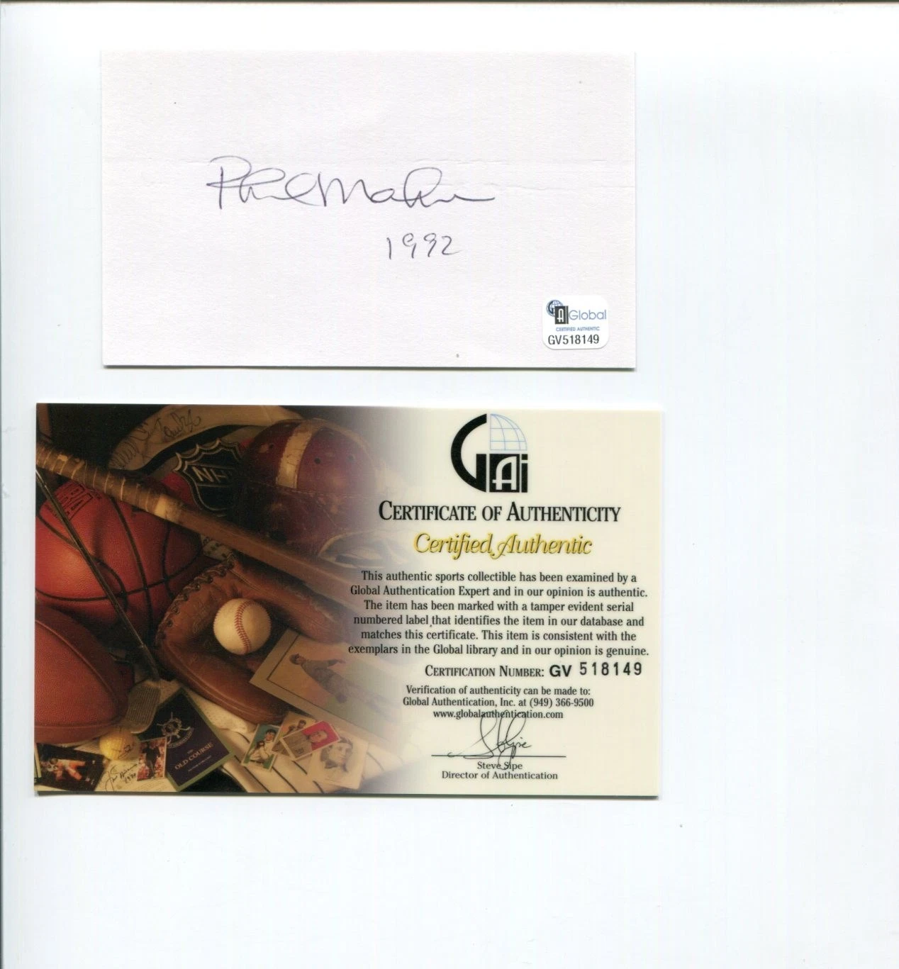 Phil Mahre US Olympic Gold Silver Slalom Alpine Skier Signed Autograph COA
