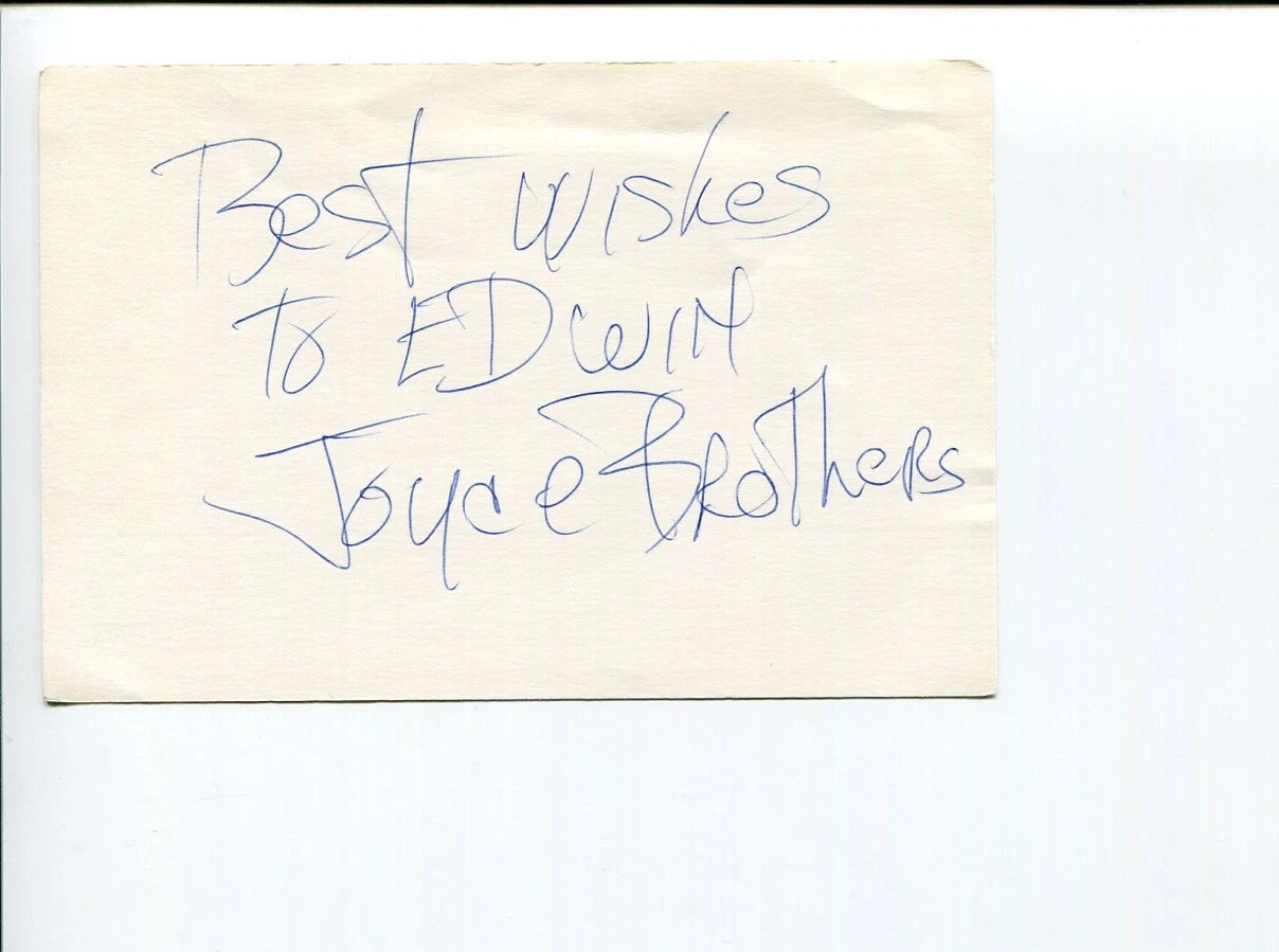 Dr. Joyce Brothers Famous Psychologist Author Good Housekeeping Signed Autograph

