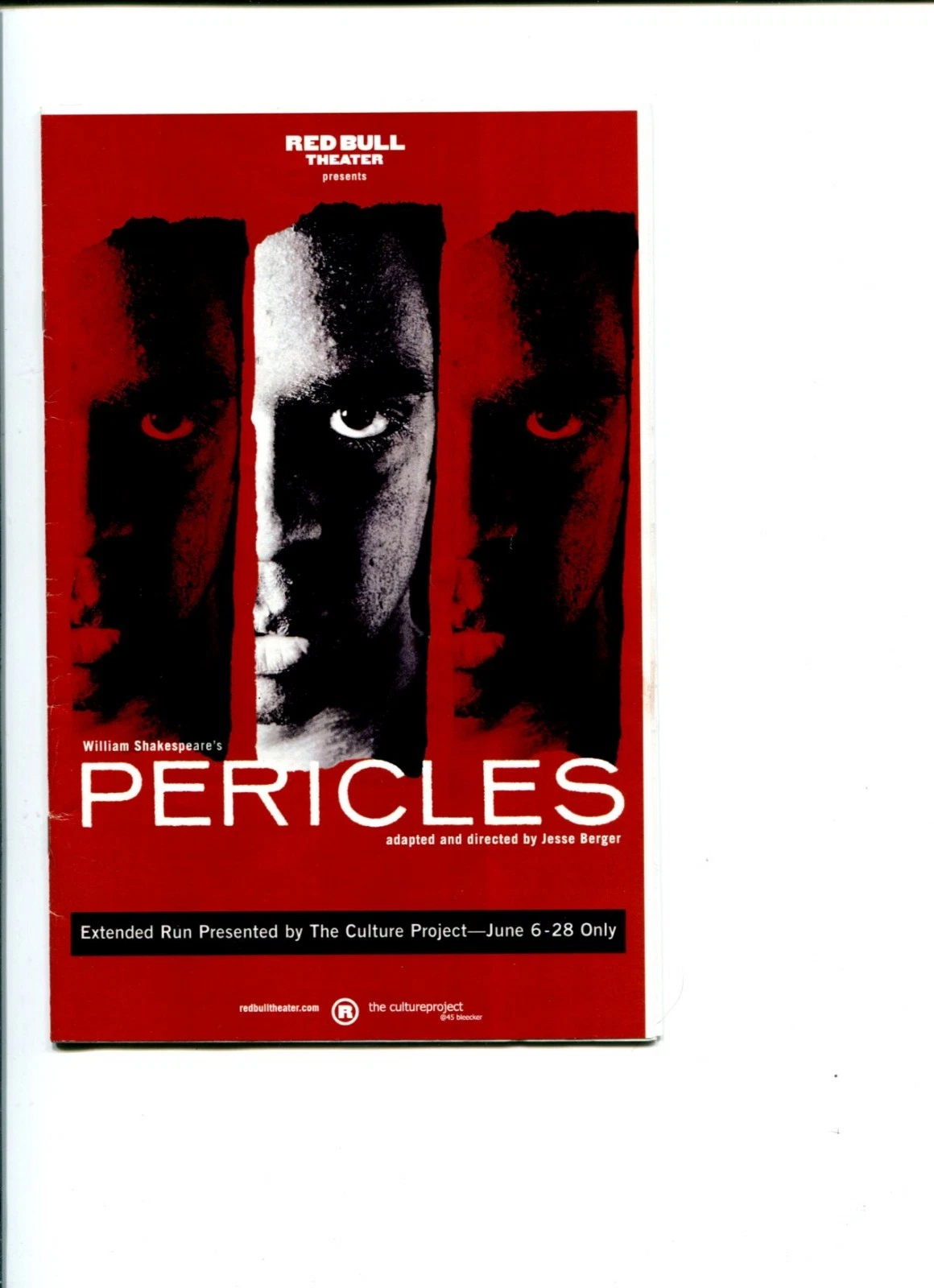 Jesse Berger Daniel Breaker Margot White Cast Pericles Signed Autograph Playbill
