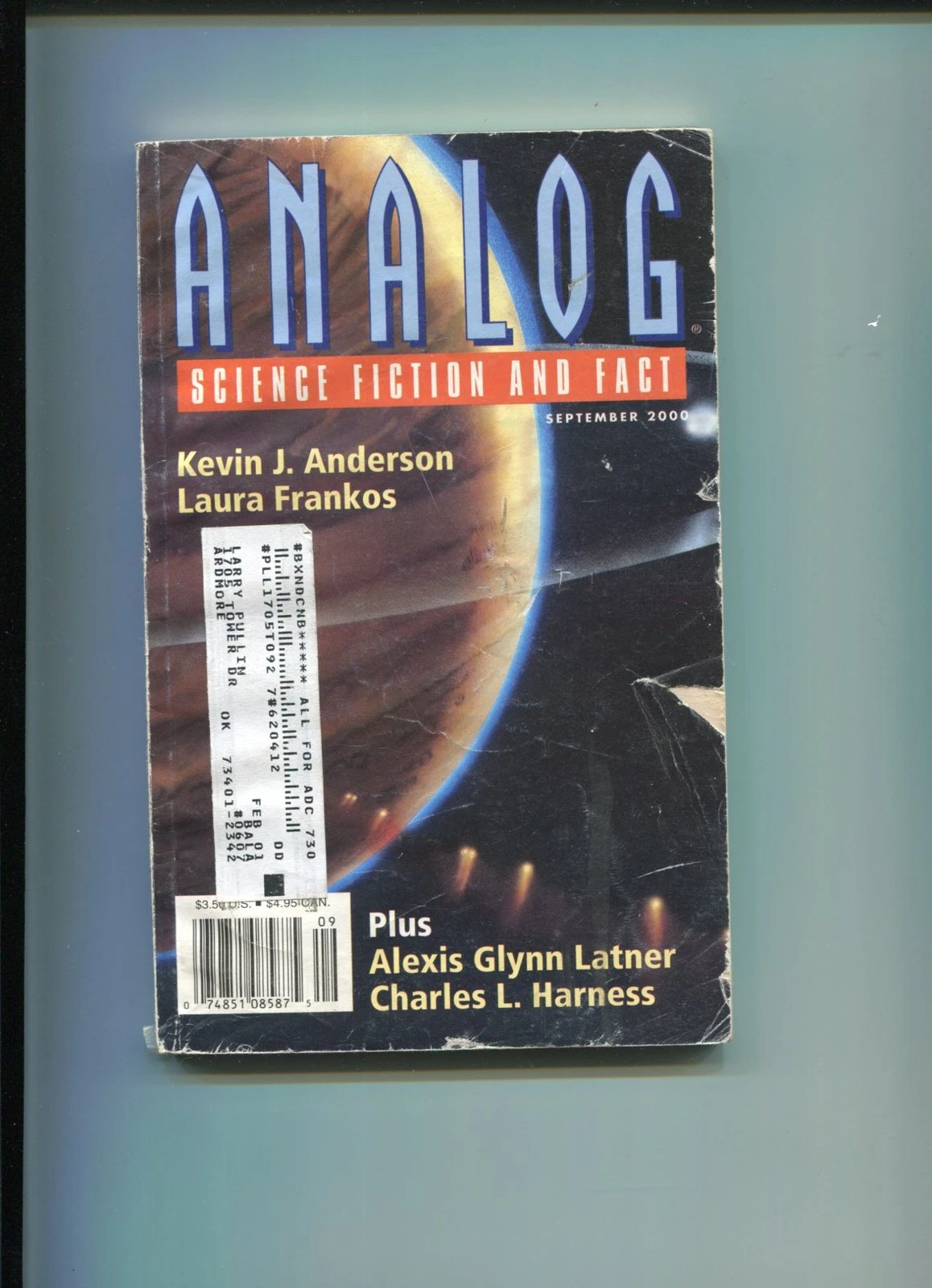 Kevin J Anderson Identity Crisis Novella Signed Autograph Analog Sci Fi Magazine
