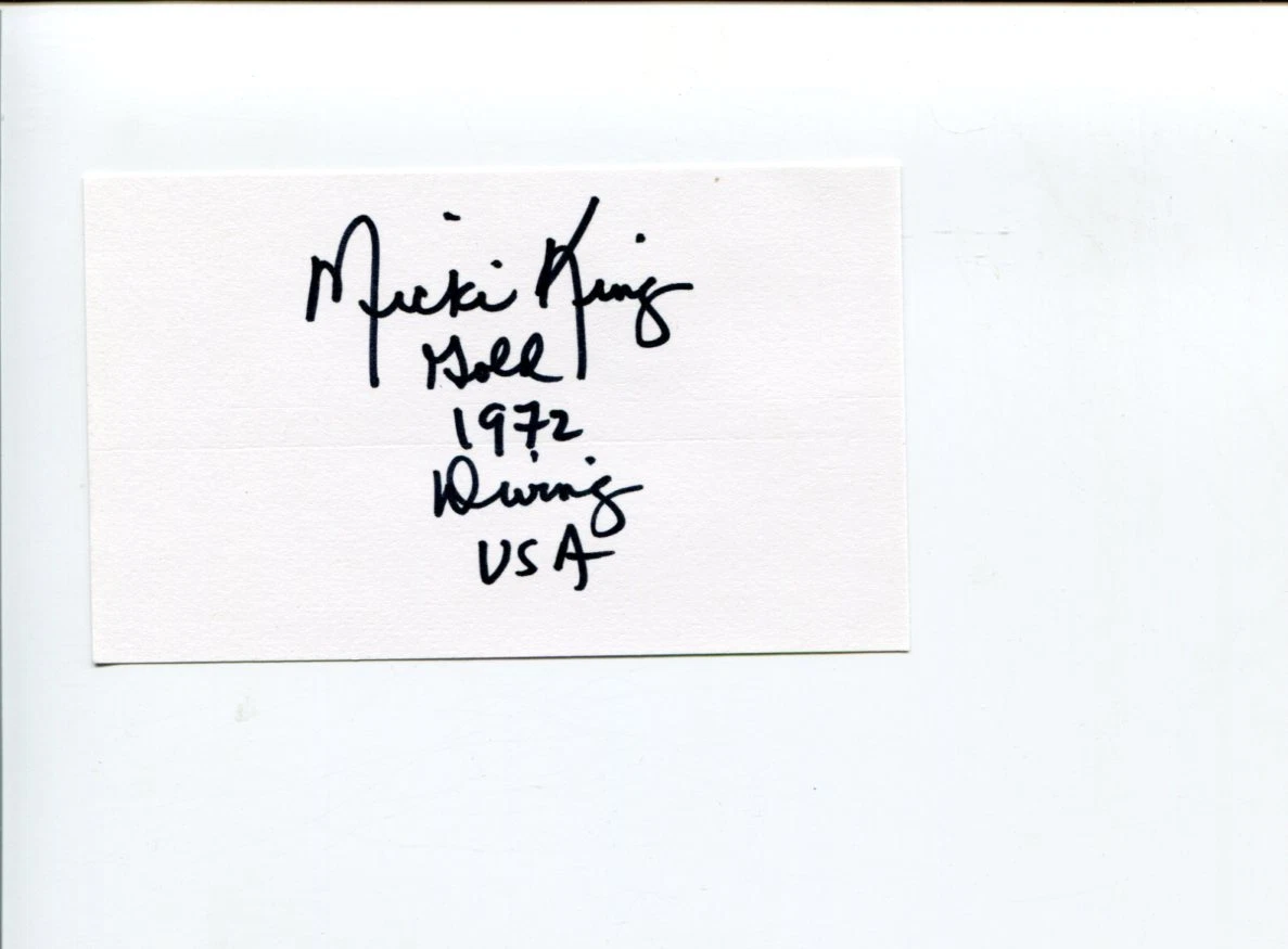 Micki King US Olympic 1972 Gold Medal Diver Swimming HOF Signed Autograph
