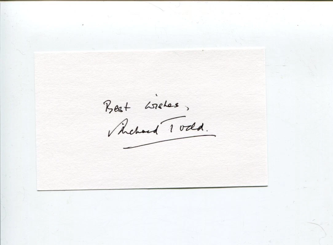 Richard Todd Doctor Who Robin Hood Stage Fright The Hasty Heart Signed Autograph
