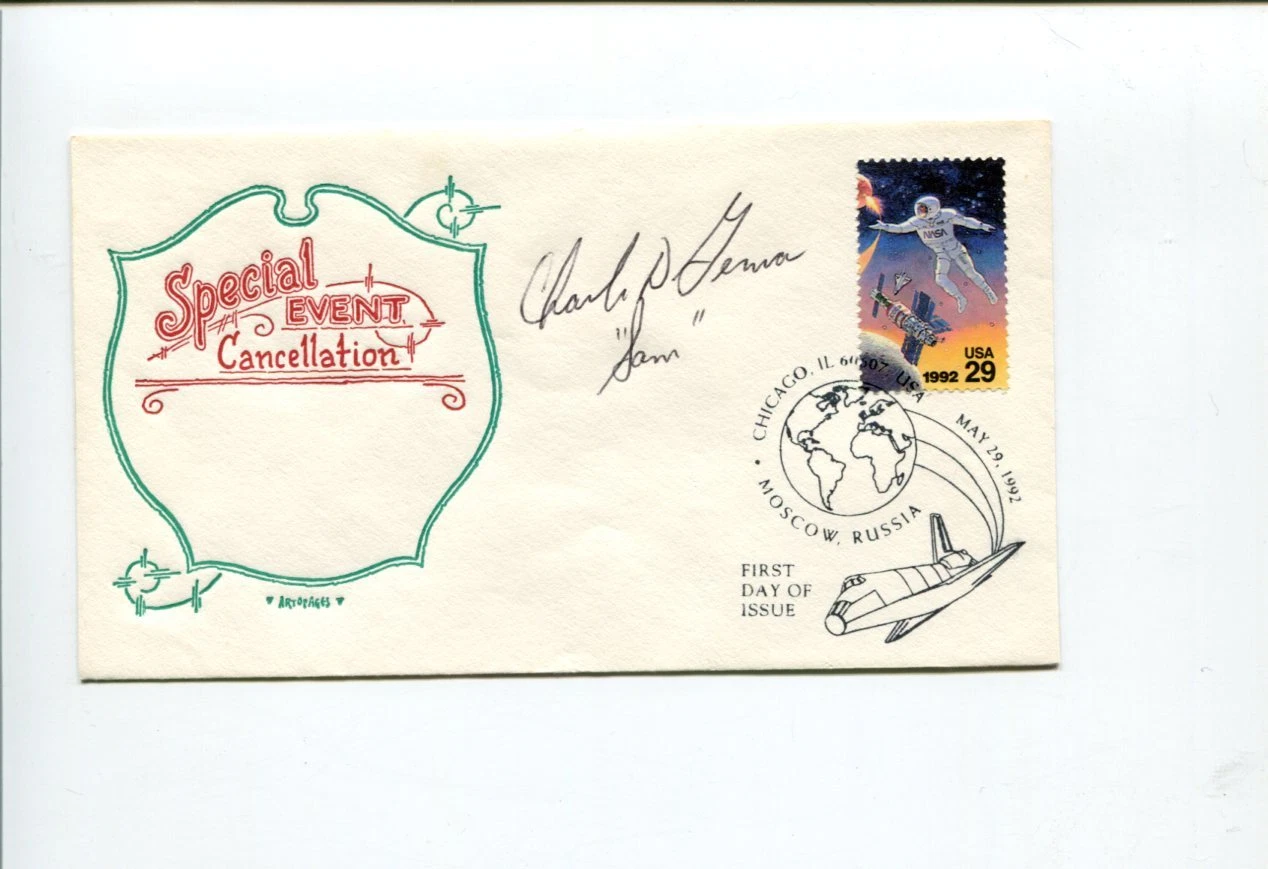 Charles Sam Gemar STS NASA Astronaut Space Rare Signed Autograph FDC
