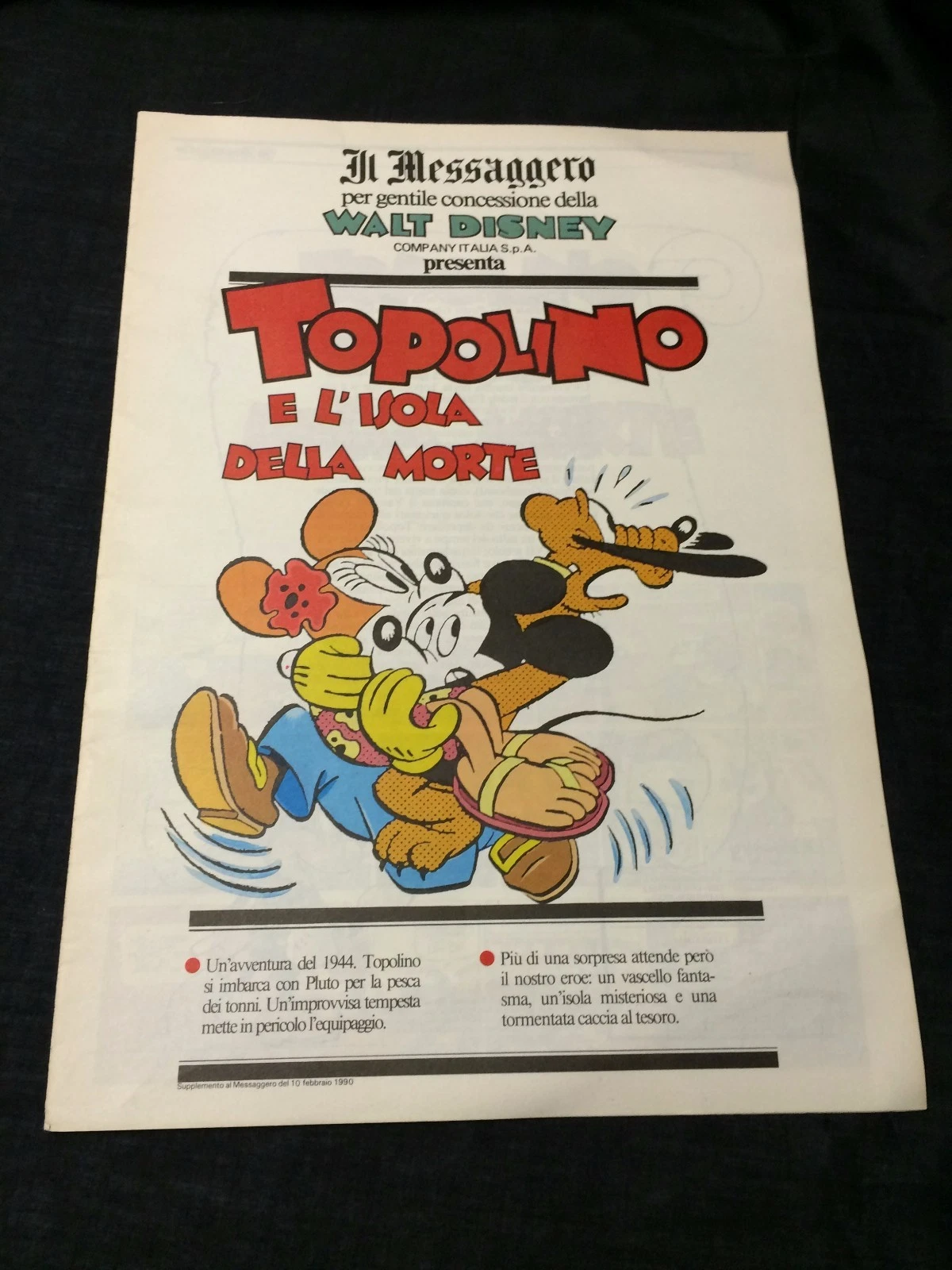 Mickey Mouse Island Death Disney Topolino Comic Italian Il Messaggero Newspaper
