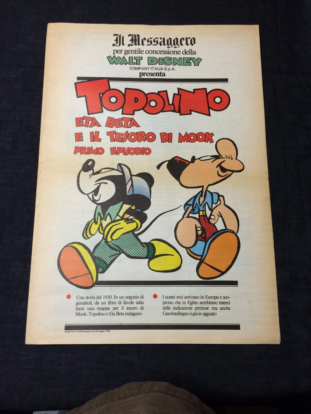 Mickey Mouse Eta Beta Disney Topolino Comic Italian Il Messaggero Newspaper

