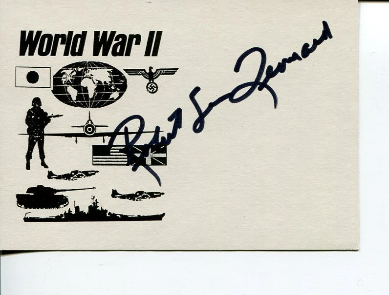 Robert Leonard WWII War Fighter Ace Signed Autograph
