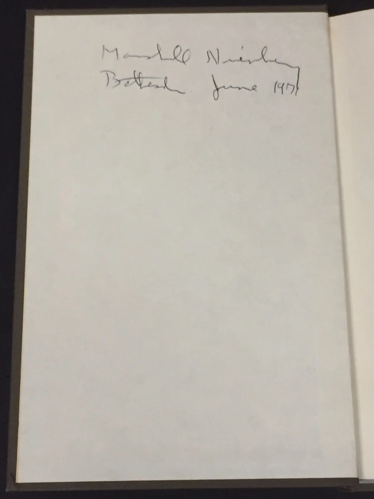Marshall W. Nirenberg Nobel Prize Methods In Pharmacology Signed Autograph Book

