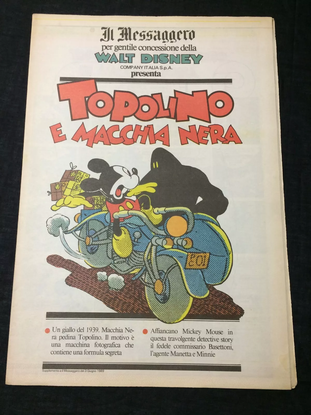 Mickey Mouse Aladdin Lamp Disney Comic Italian Topolino Il Messaggero Newspaper
