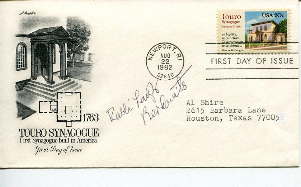 Laszlo Berkowits Reform Rabbi Holocaust Survivor Rare Signed Autograph FDC
