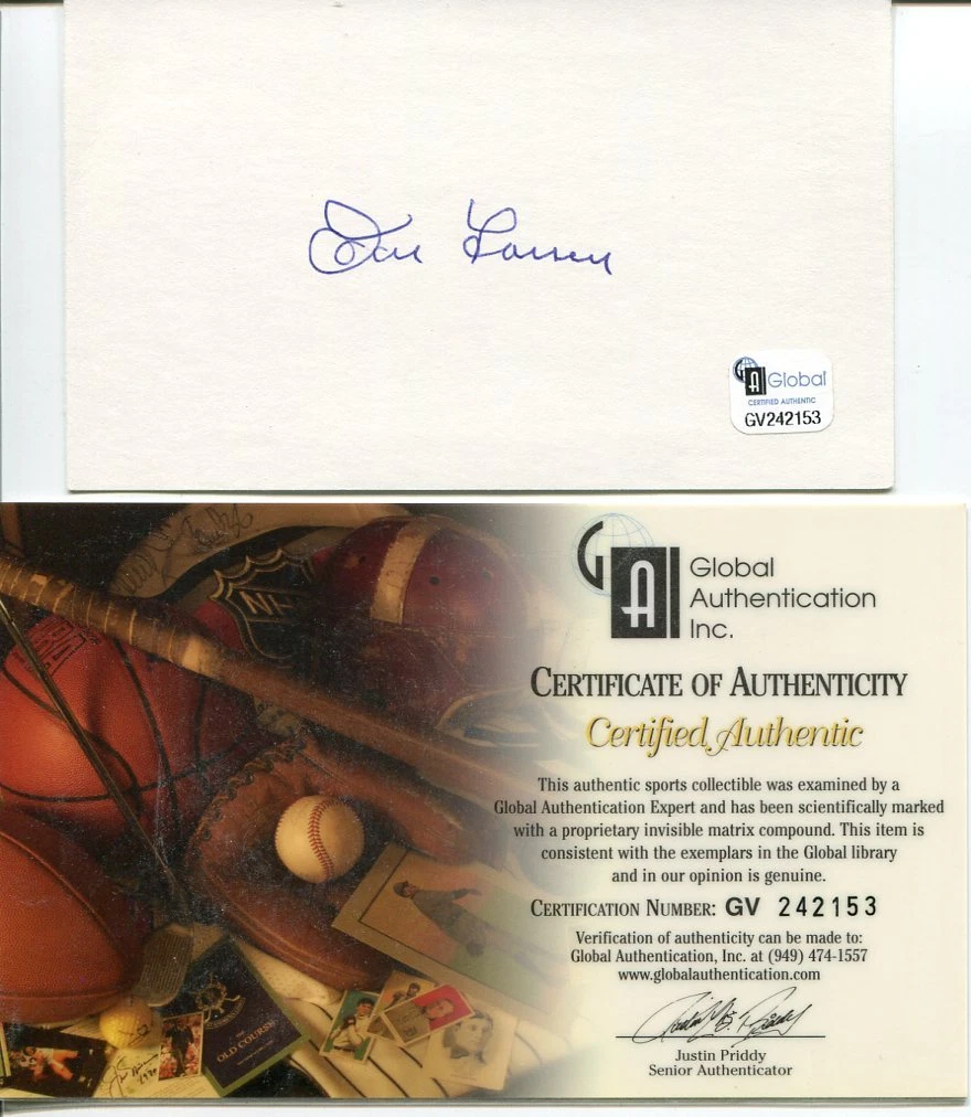 Don Larsen New York Yankees World Series Champ MVP Rare Signed Autograph COA
